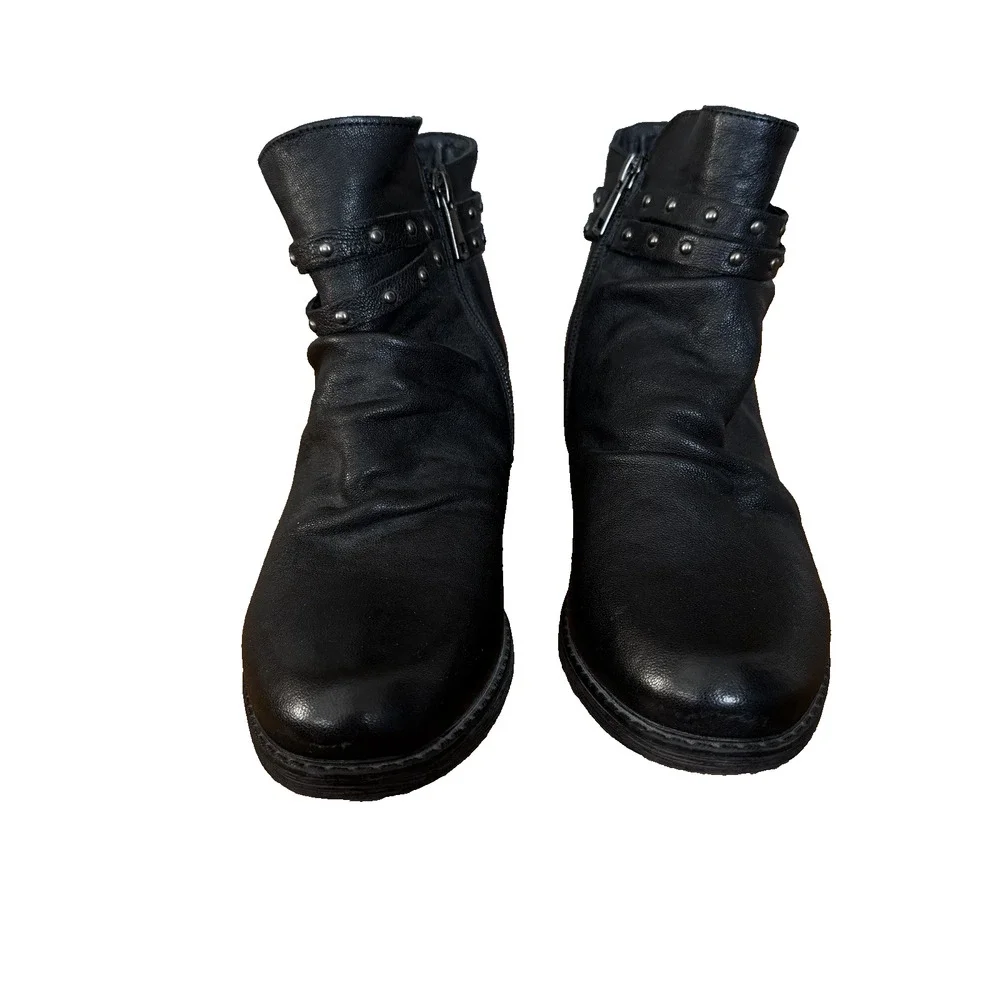 Propet Womens Black Leather Ankle Boot Roxie Bootie Size 7.5 W D WFX135L